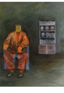 Untitled, 1999, papier-mâché, acrylic on canvas, 199x80 cm